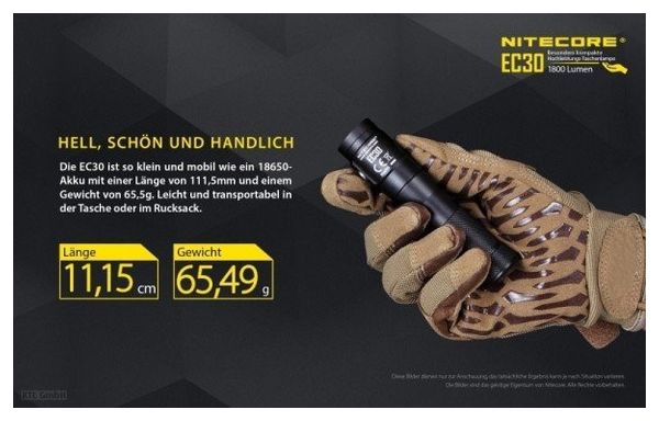 Lampe de poche à LED Nitecore EC30 CREE XHP35 LED 1800 lumens