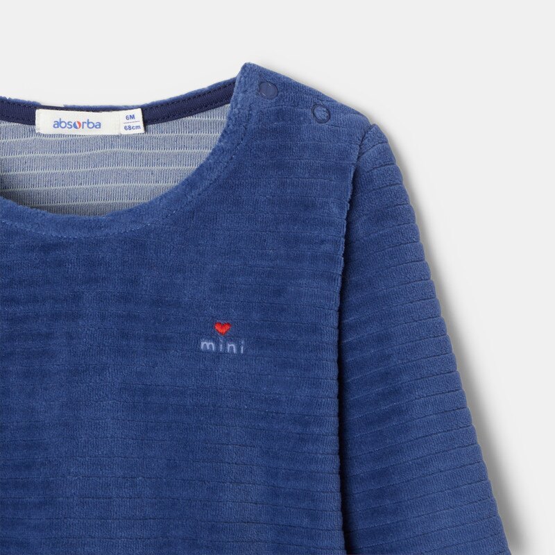 Pyjama en velours ottoman bleu mixte Absorba Bleu
