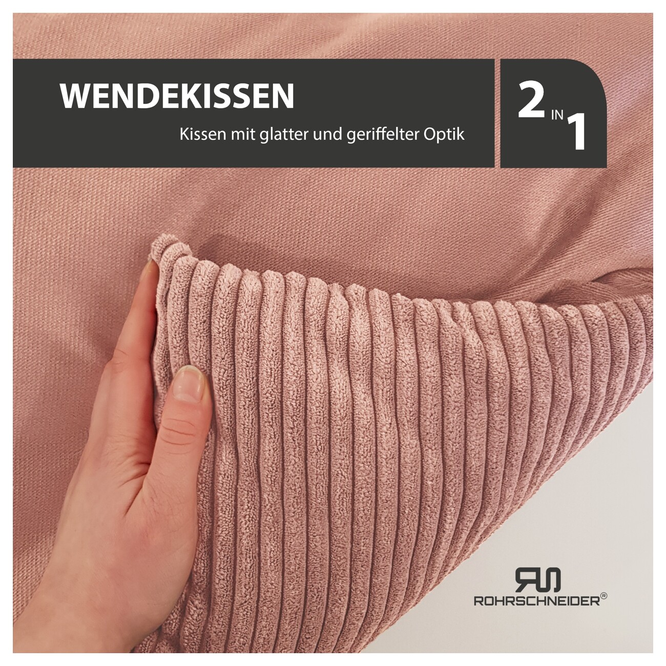 Rohrschneider Hundebett waschbar, robuster Breit-Cordstoff mit Gratis-Beigabe