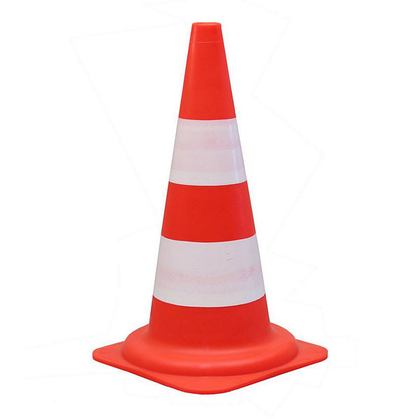 VISO Cône de signalisation, classe 1, HT 50 cm - Orange et blanc