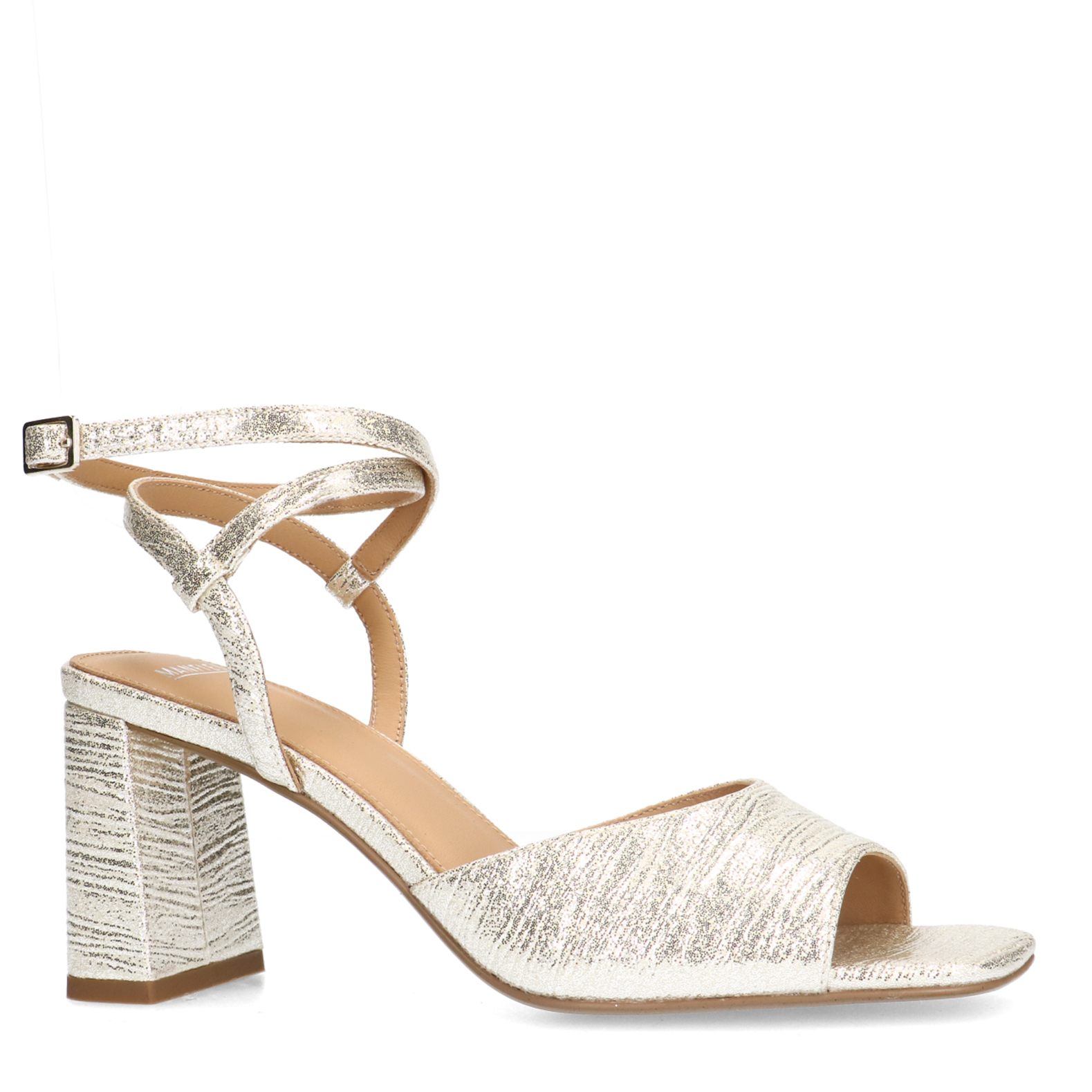 Goudkleurige sandalen met hak