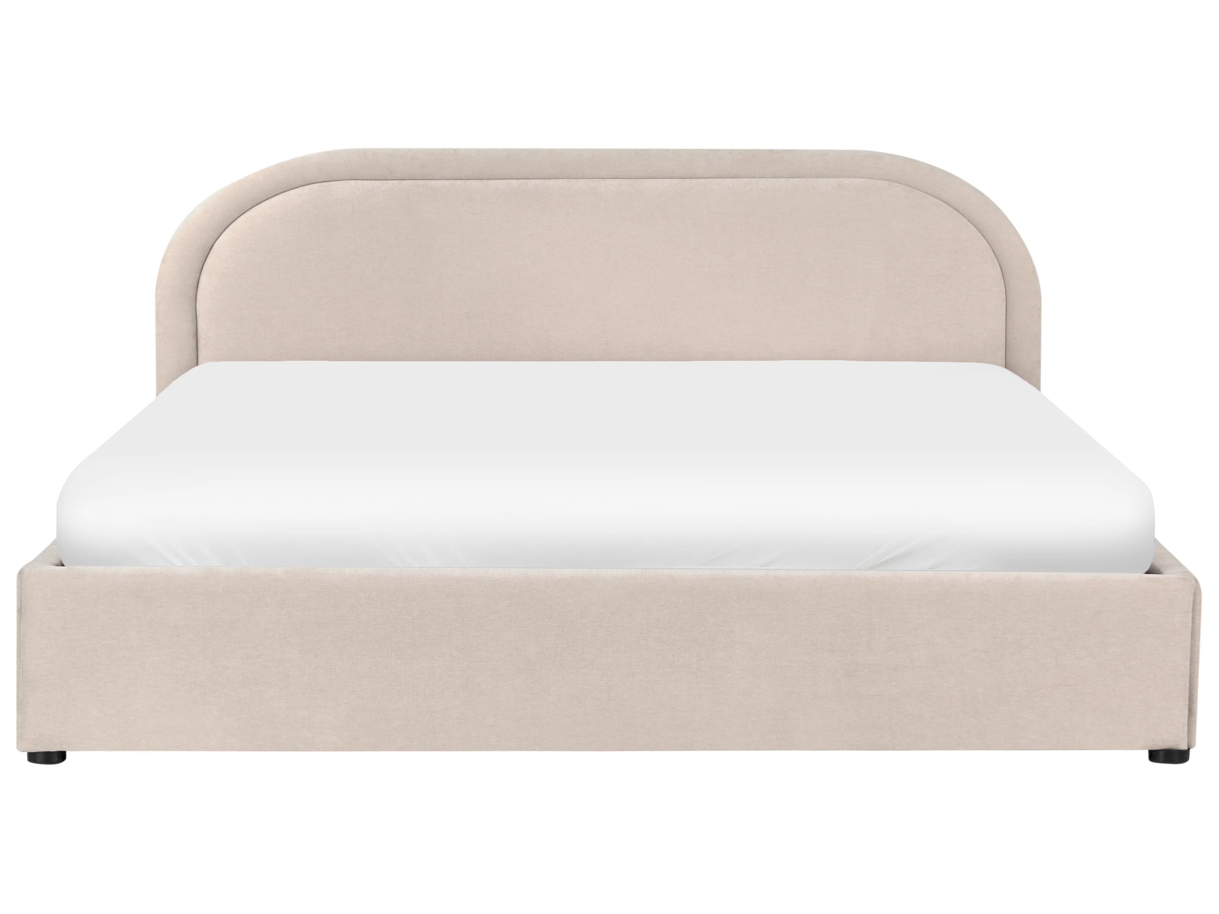 Bed met opbergruimte Chenille QUILLIEN 180 x 200 cm Lichtbeige