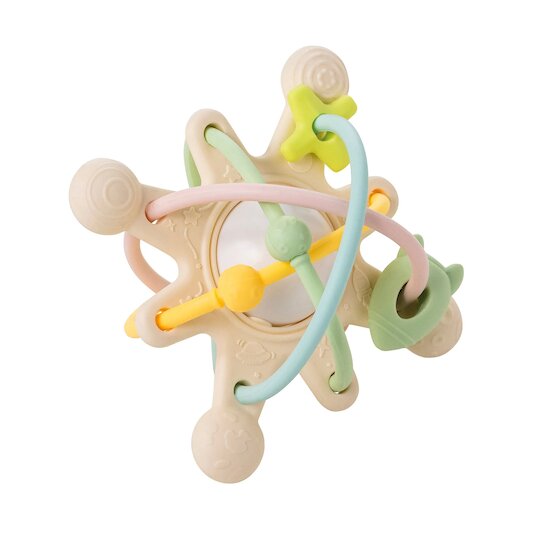 Anneau de dentition avec hochet Galaxy Silicone   Pastel        de               Nattou