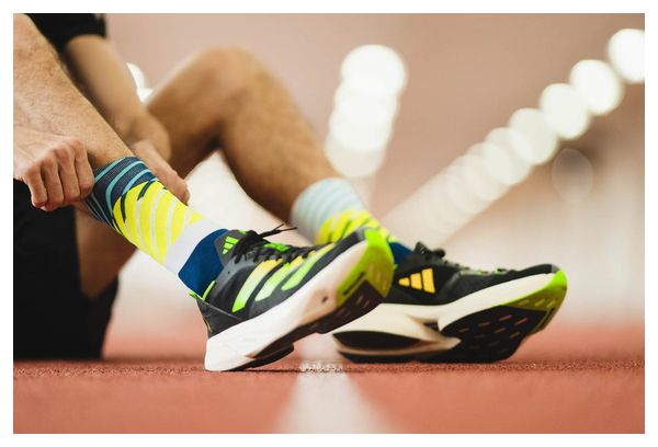 Chaussettes de Running Incylence Diagonals Bleu Fluo