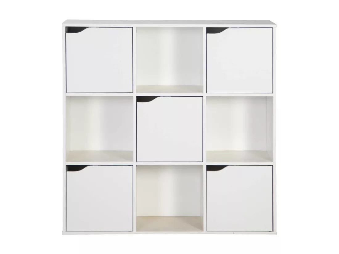Bibliothèque Vesparia 90x90x30 Aggloméré Blanc Moderne