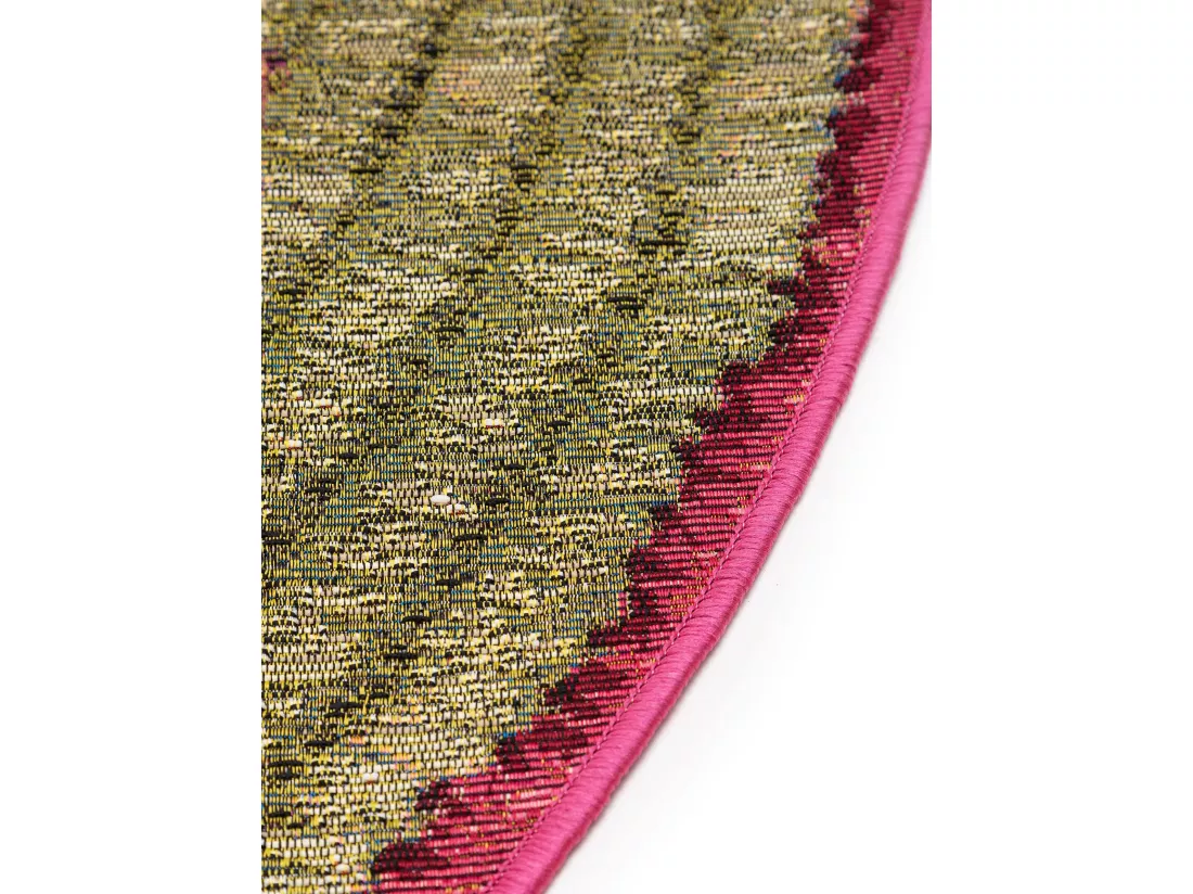 Tapis d'extérieur & intérieur rond Kenya Multicouleur ø 160 cm rond