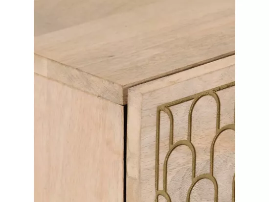 Armoire latérale 80x33x75 cm bois massif de manguier