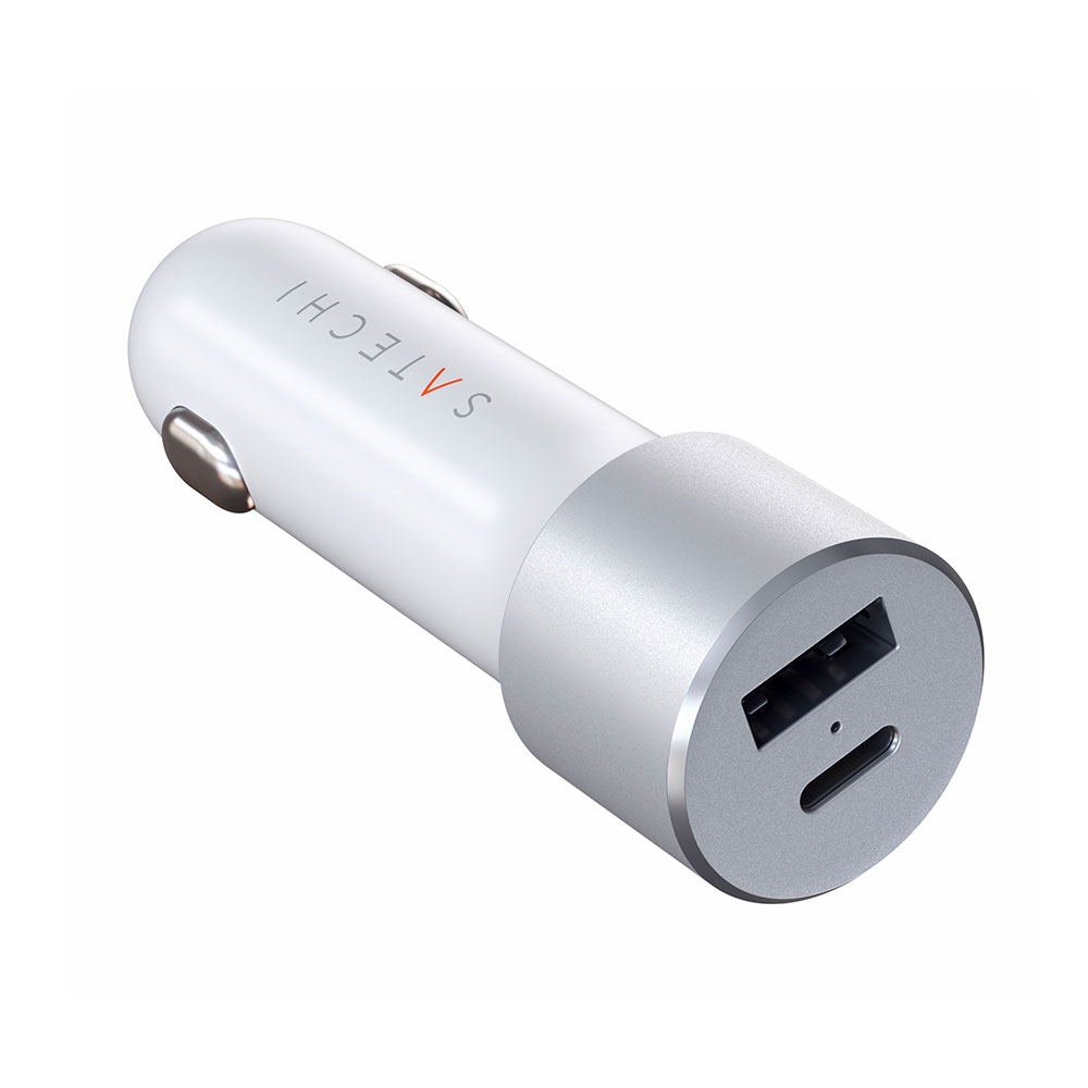 USB / USB C Auto KFZ Ladegerät 72W Power Delivery (ST-TCPDCCS) - Weiss / Silber