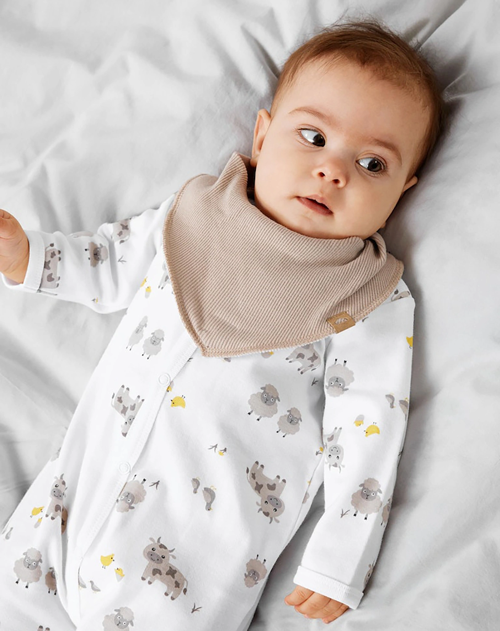 Strampler NBNNIGHTSUIT FARM ANIMALS in bright white
