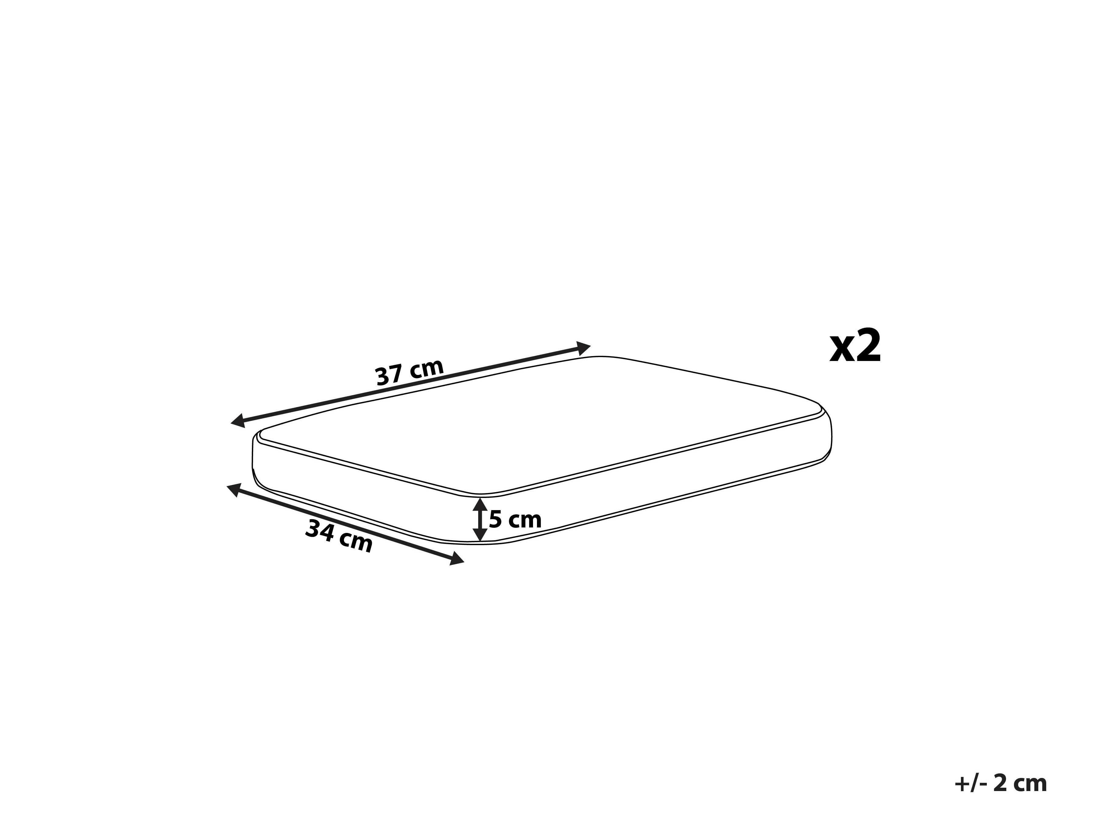 Set van 2 tuinzitkussens TERNI 37 x 34 cm Geel