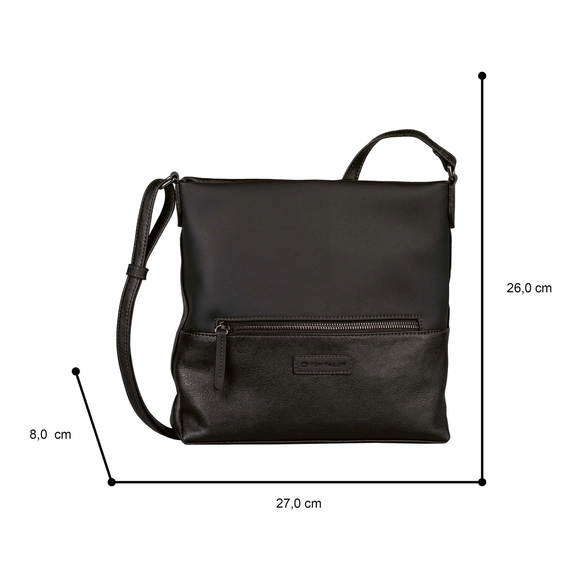 TOM TAILOR Beuteltasche Schwarz Lederimitat