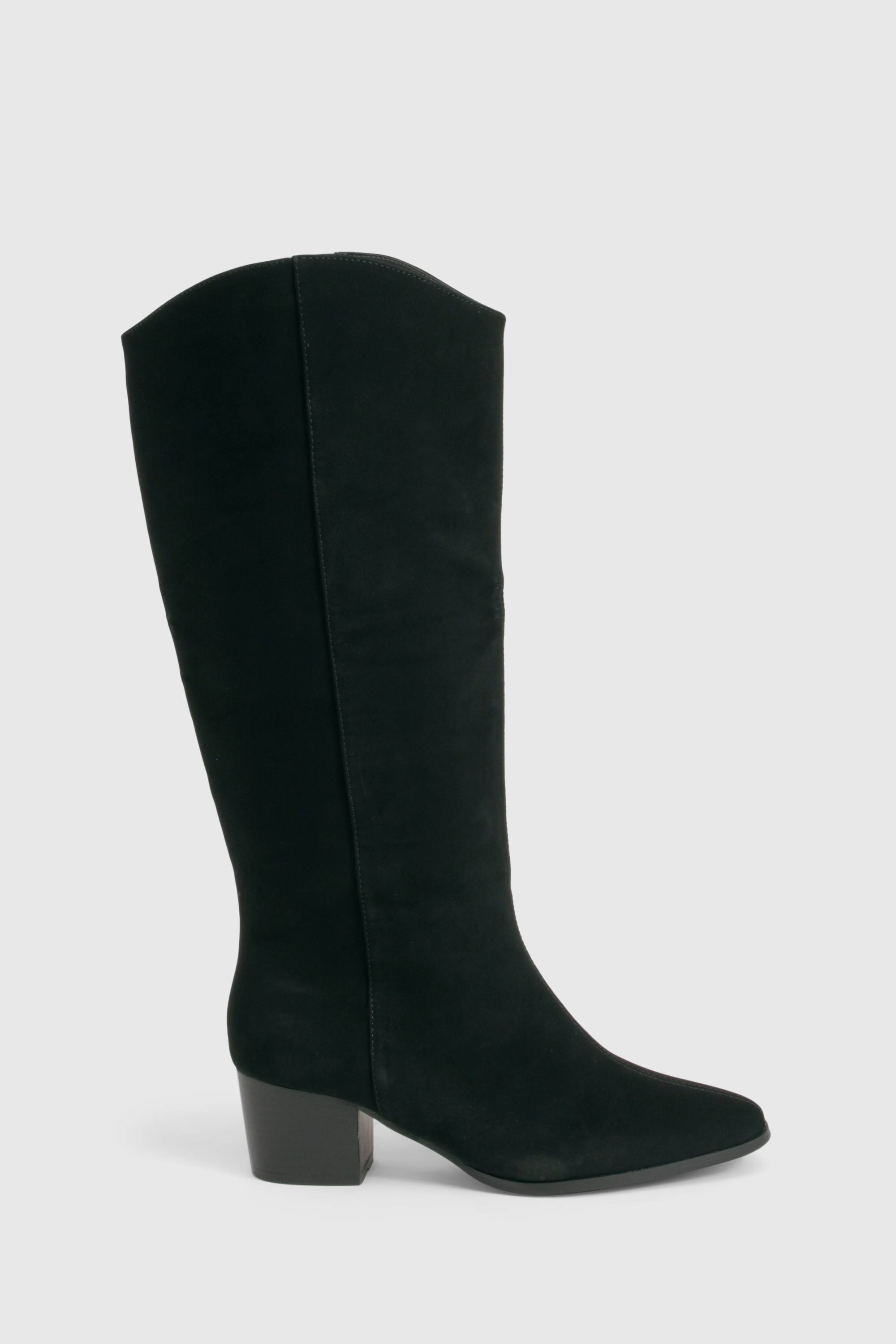 boohoo Bottes de cowboy western de jour, coupe large et épurée