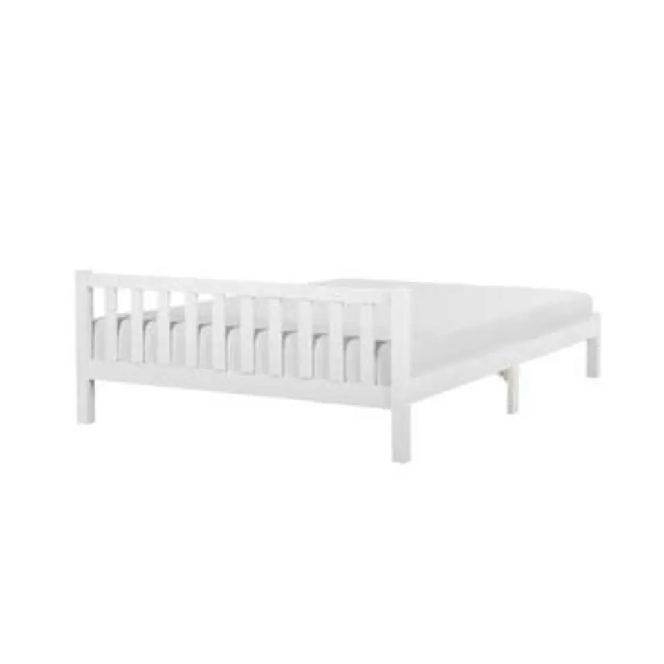 FLORAC - Tweepersoonsbed - Wit - 180 x 200 cm - Dennenhout