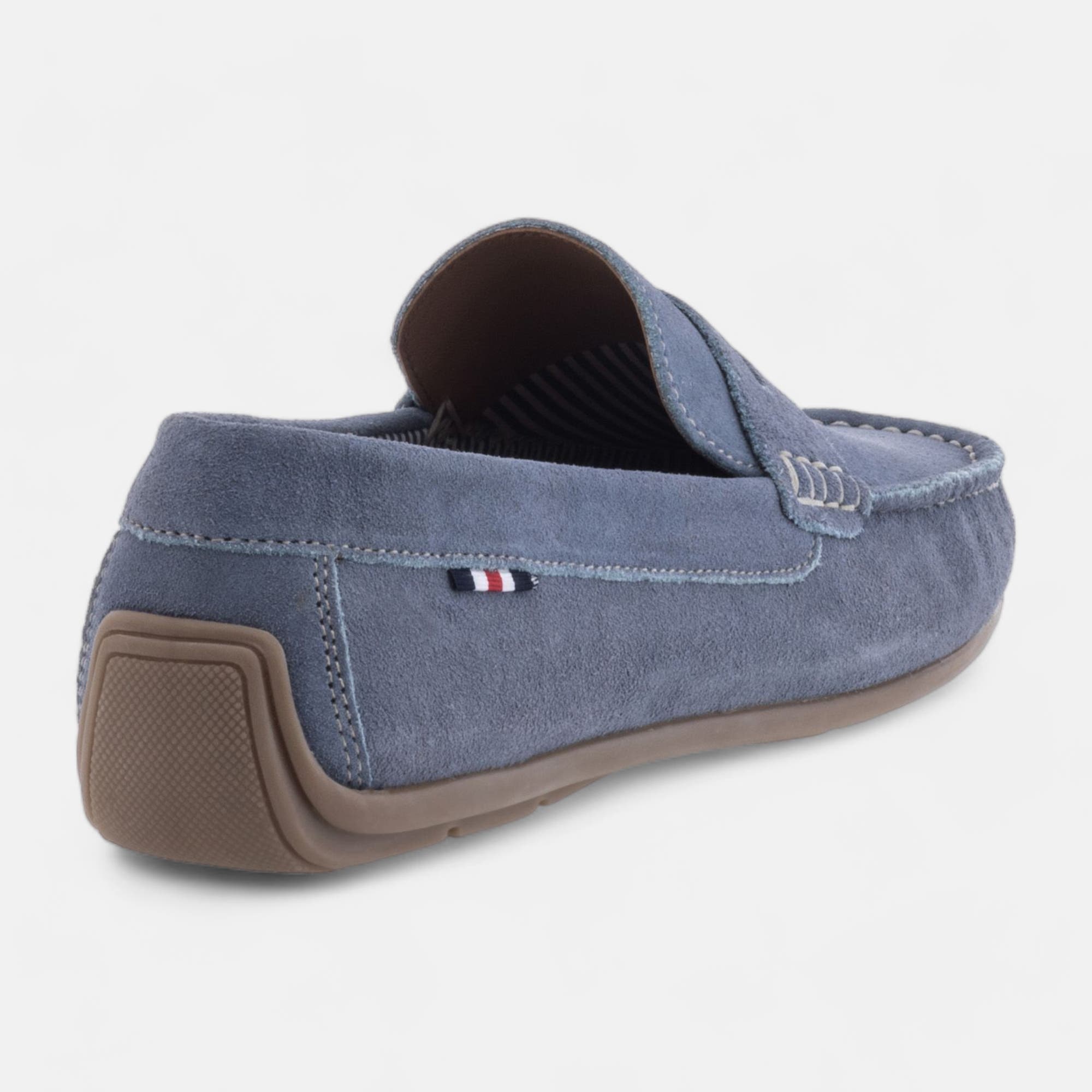 Mocassins Homme en cuir bleu ciel