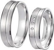 Trouwringen witgoud met Diamanten breedte 5,5 mm