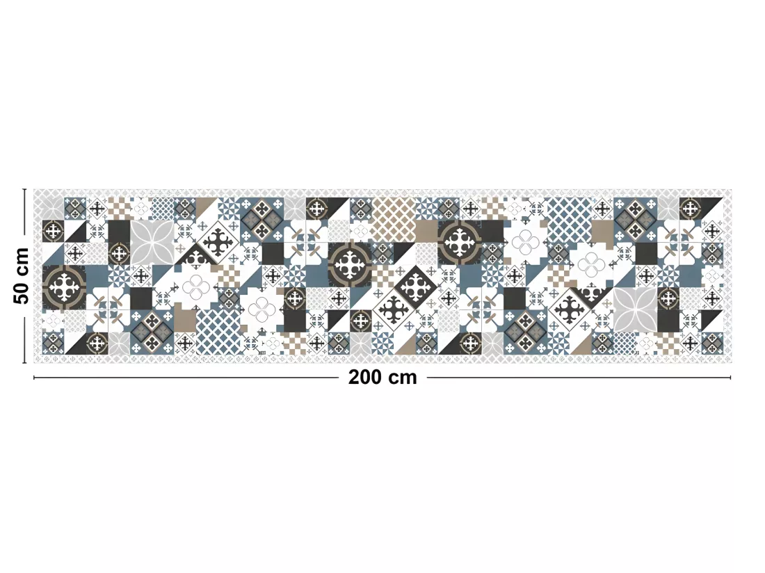 Tapis Vinyle Médium bis l 50xL200cm - Ciment style Dulce - Vinyle