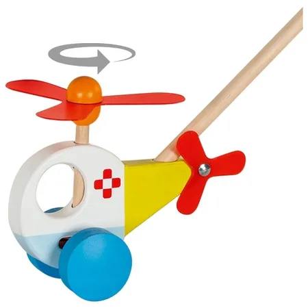 goki Schiebefahrzeug Helikopter aus Holz