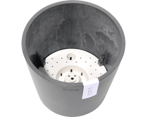 Ecopots Amsterdam plantenpot, kunststof, Ø 20 cm, H 17,5 cm, grijs