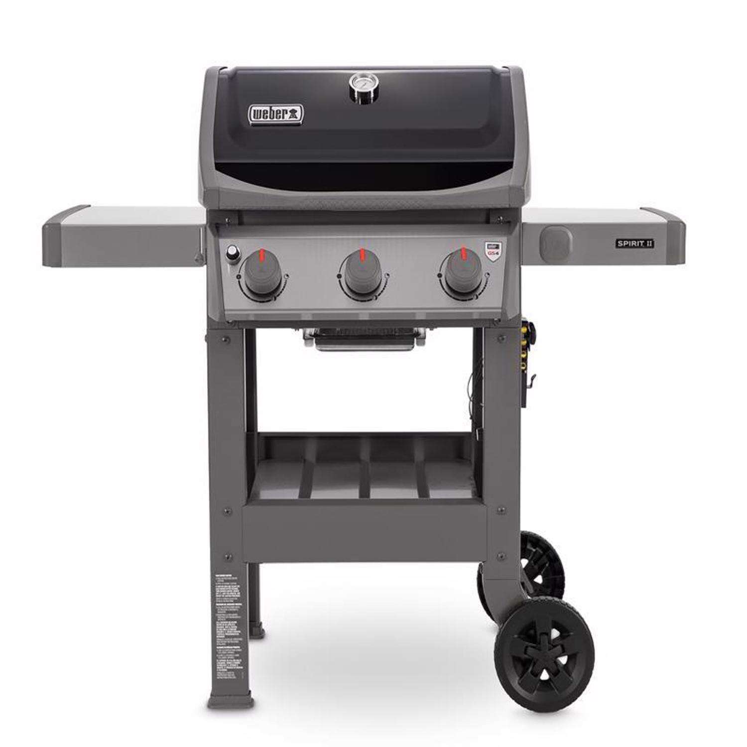 Churrasqueira a gás propano Weber Spirit II E-310 com 3 queimadores, preta.