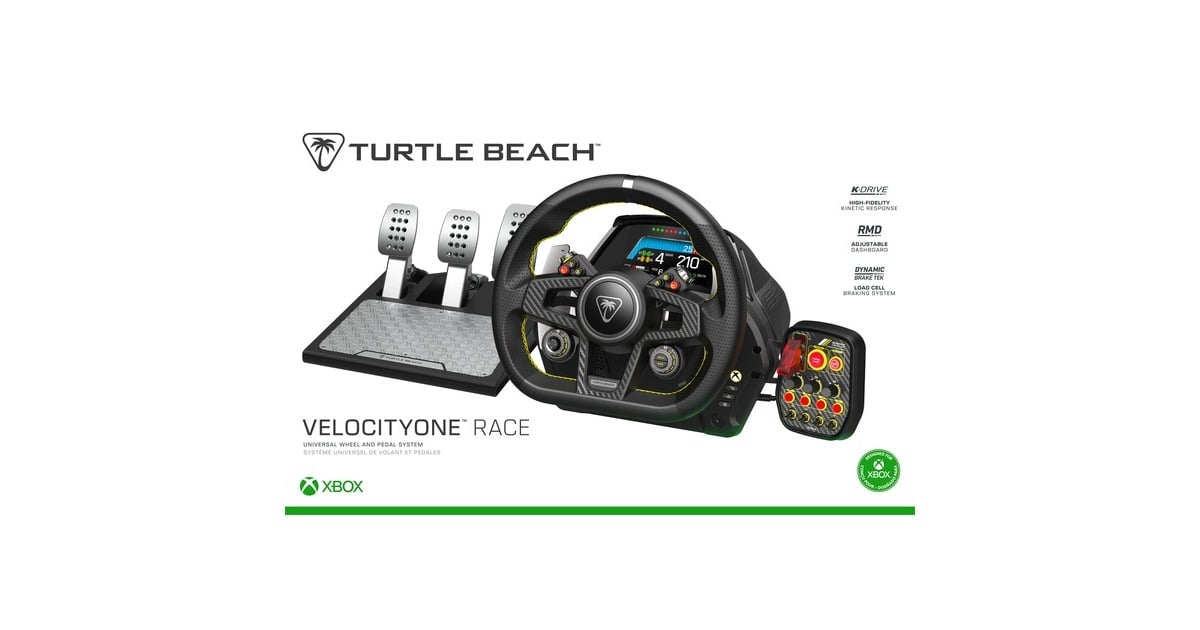 Turtle BeachVelocityOne Race stuur  (Zwart, Xbox X|S, Xbox One, Windows 10 en 11)