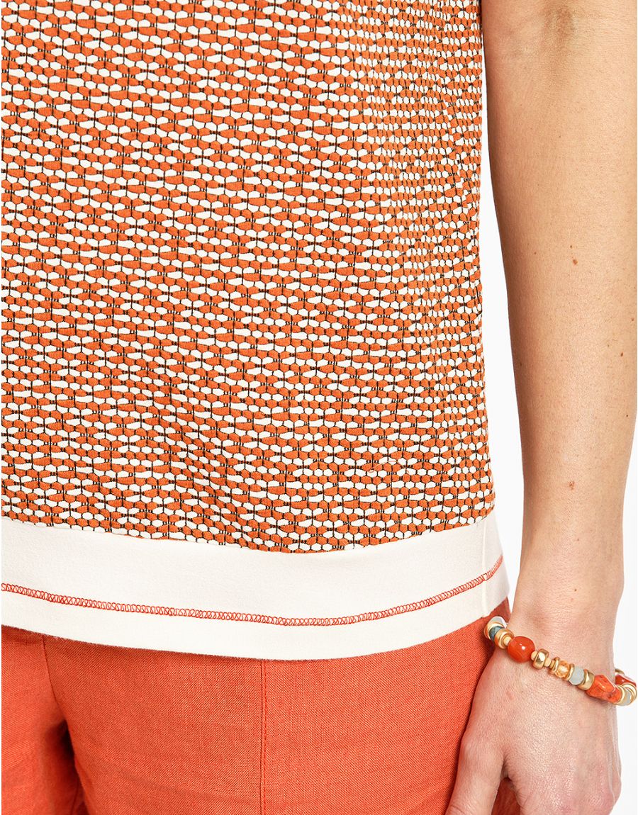 T-shirt orange imprimé