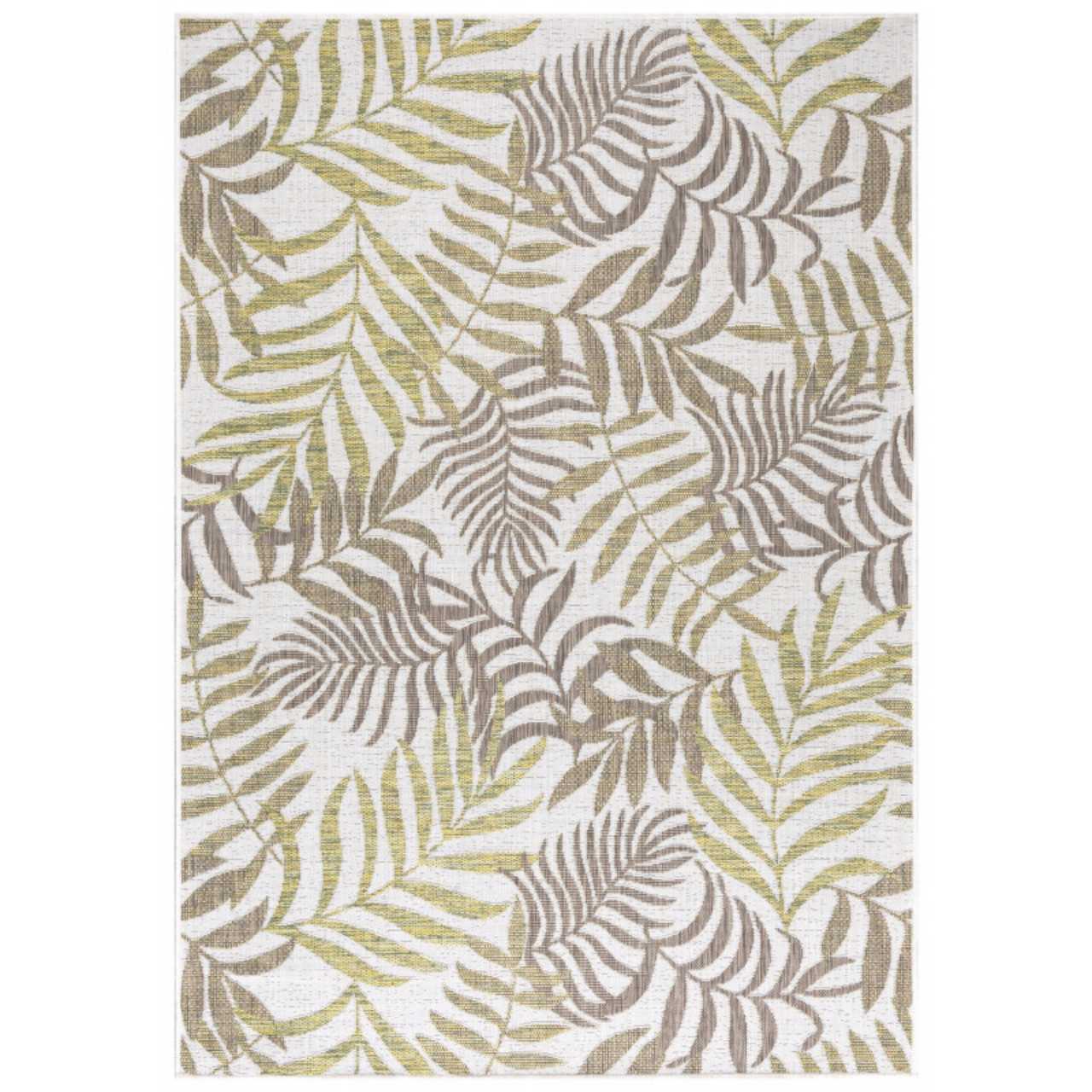 In Outdoor Teppich Beige, Vintage Design, Flachgewebe, Wetterfest