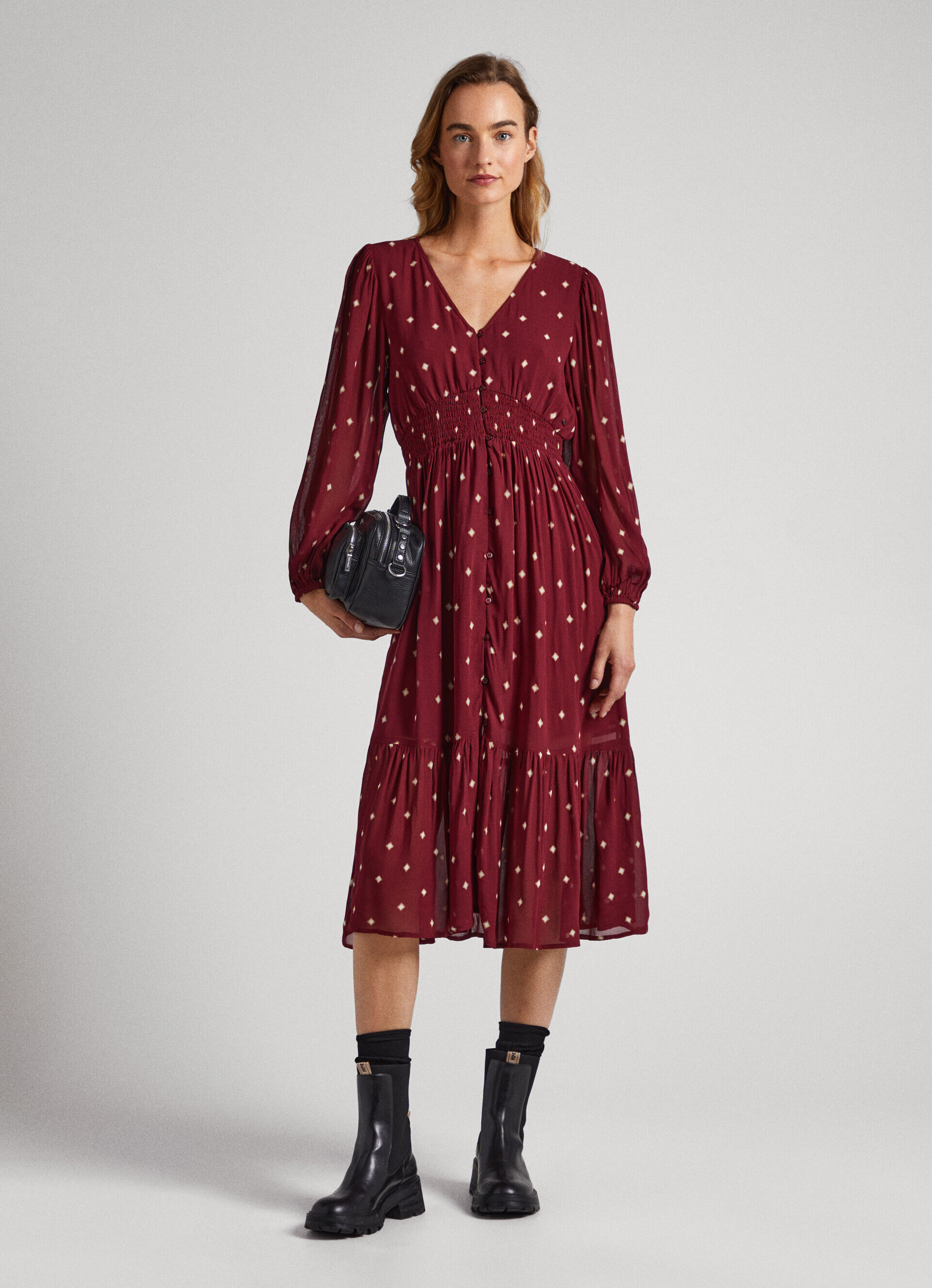 VESTIDO COM ESTAMPA DE BOLINHAS - multicolorido