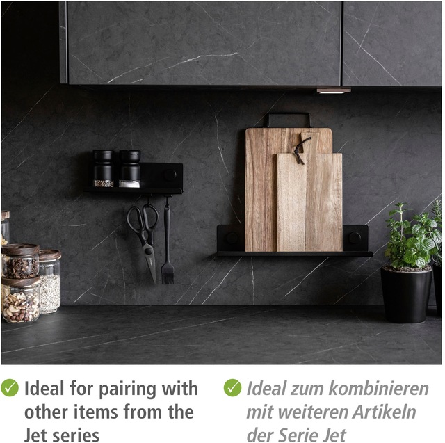WENKO Gewürzregal »Modell Jet M« Küchenregal für die Wand, Industrial Style, pulverbeschichtetes Metall