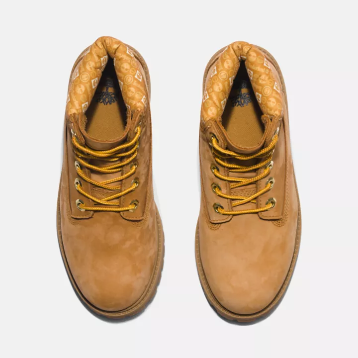 Bota Timberland Premium de 6 polegadas para crianças na cor amarela