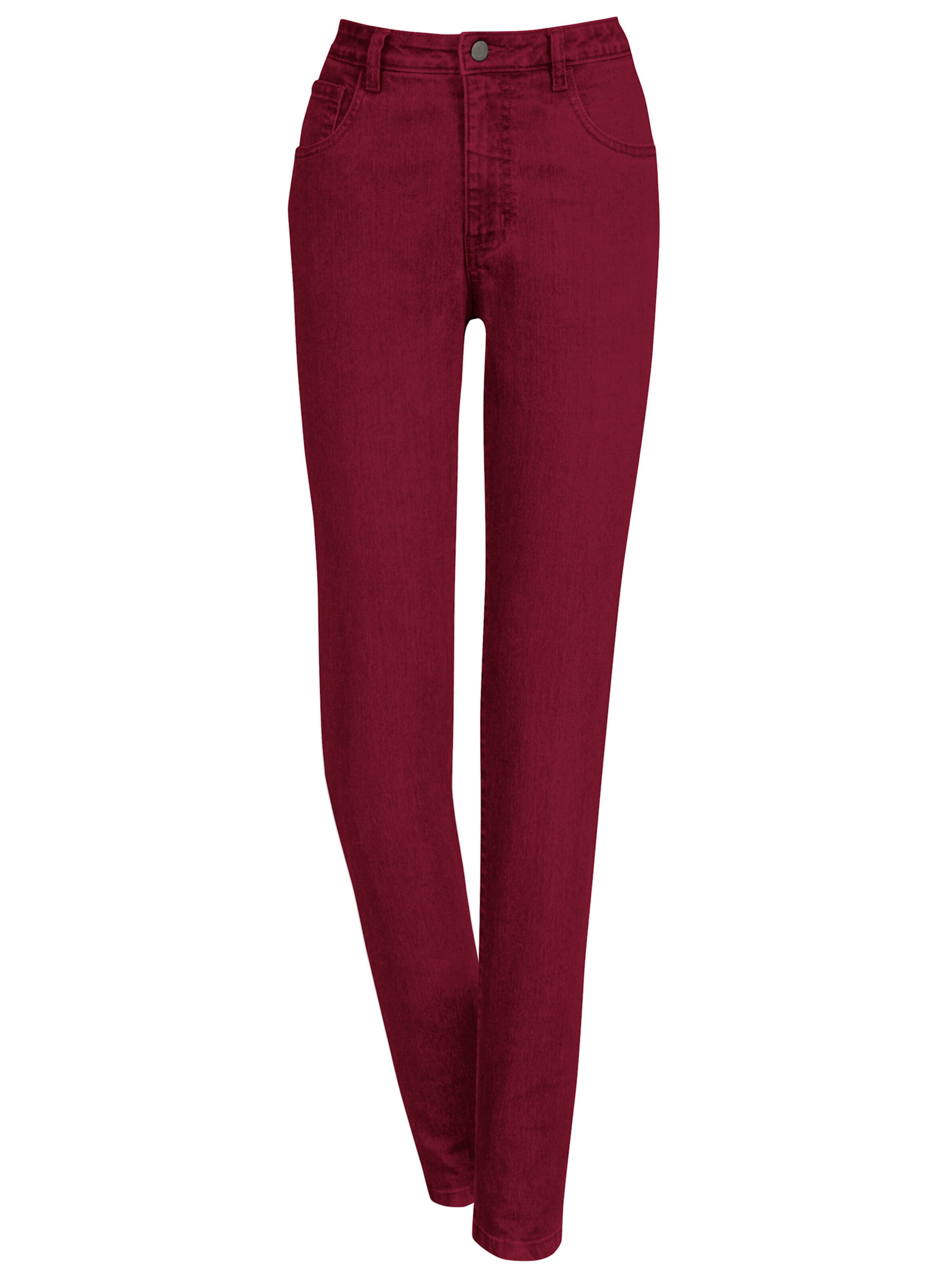 5-Pocket-Jeans in dunkelrot