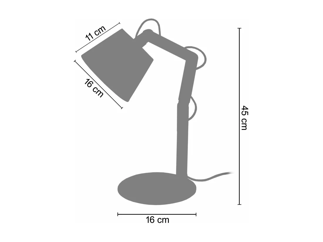 Lampe de chevet articulé curvé bois foncé,tambour écru 45 cm.