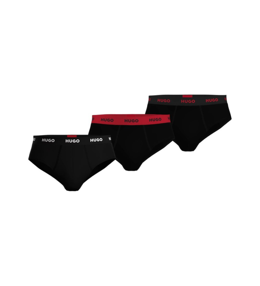 Pacote com 3 Slips HUGO Triple Black