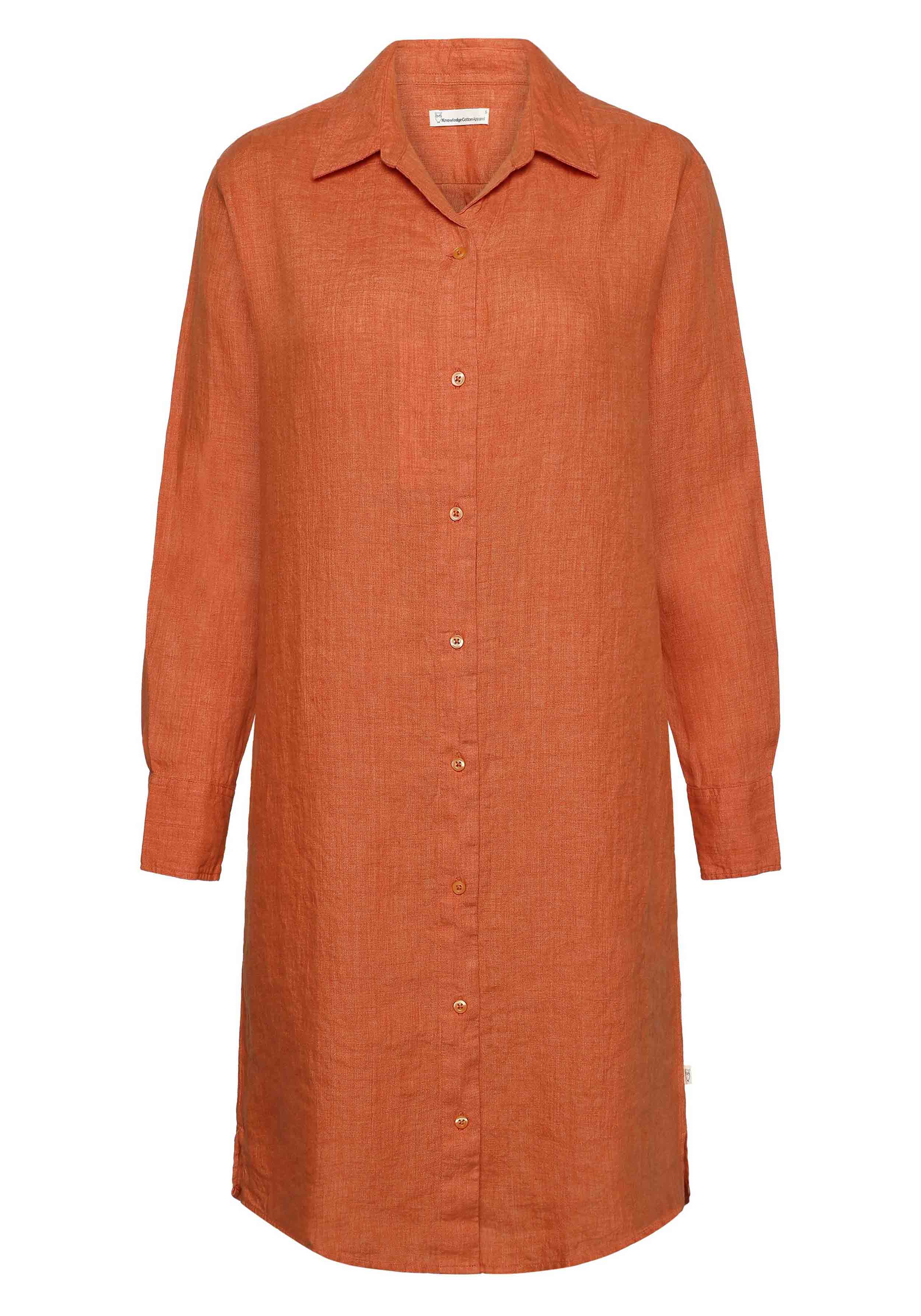 Knowledge Cotton Apparel Leinenkleid Classic Linen Dress Langoustino