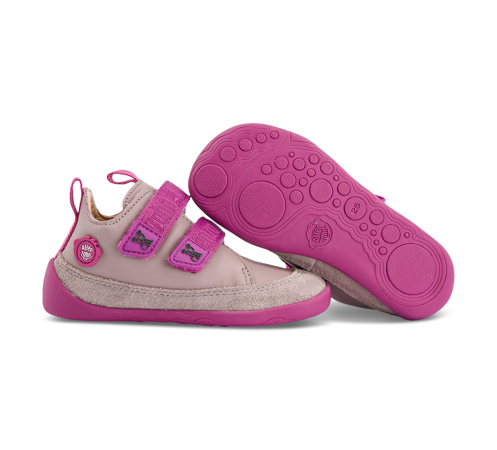 Affenzahn Leder Buddy - Klettschuhe grau