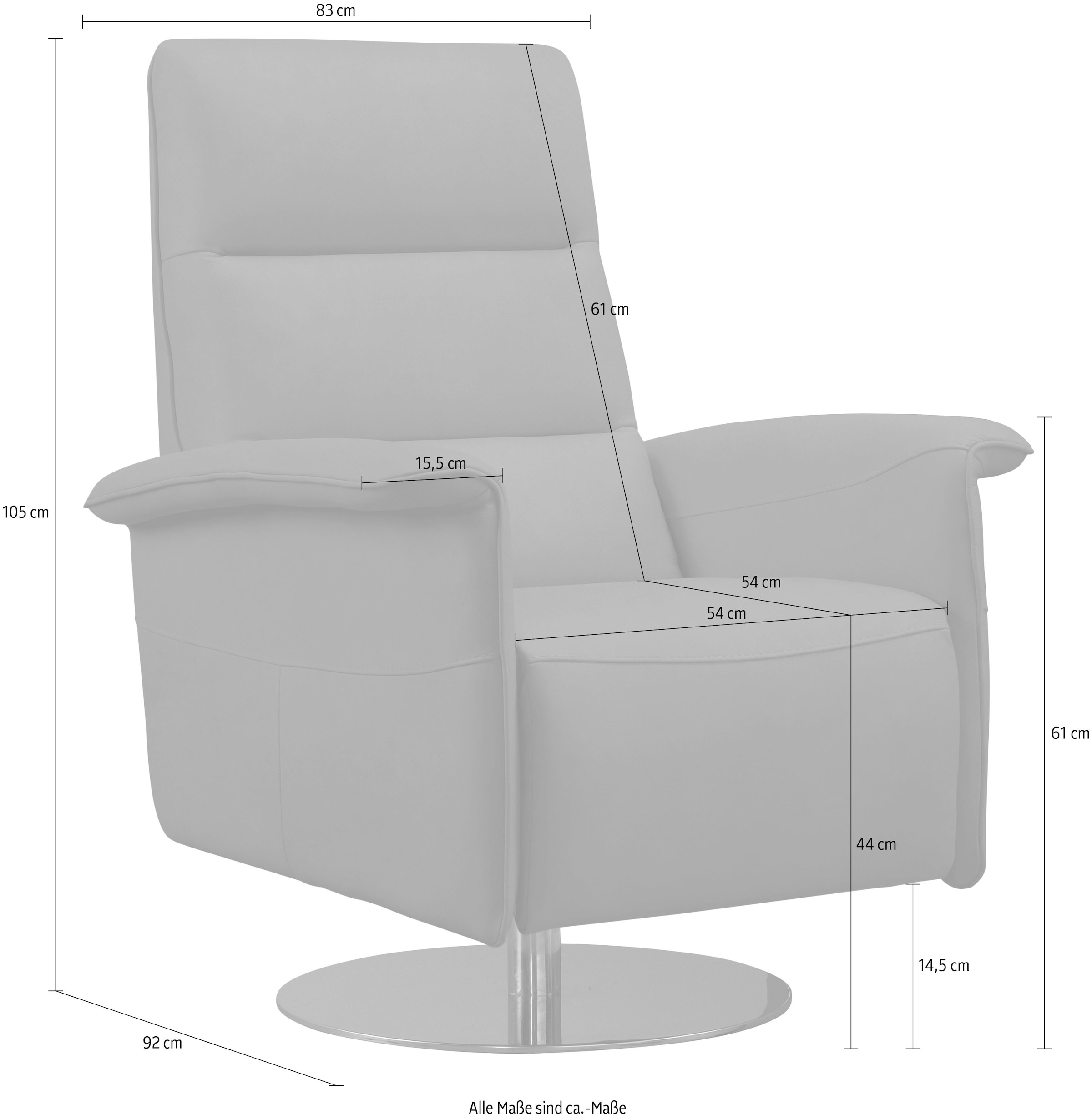 Egoitaliano Sessel »Kelly Designsessel, Clubsessel & Relaxsessel, bequem, zeitlos elegant« drehbar, manuelle Relaxfunktion mit Push-Back-Mechanismus
