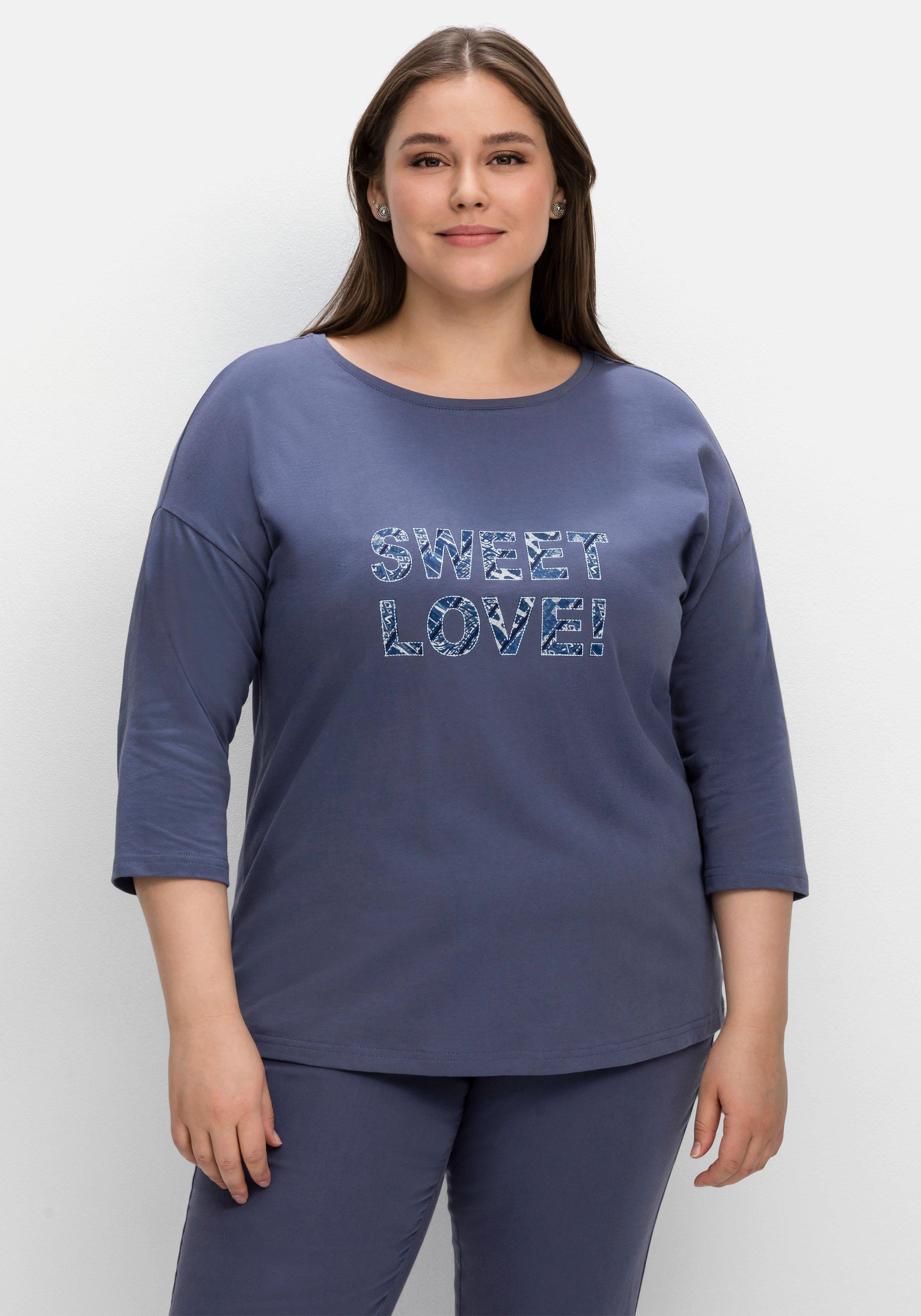 Shirt mit 3/4-Arm im Raglanschnitt und Frontdruck