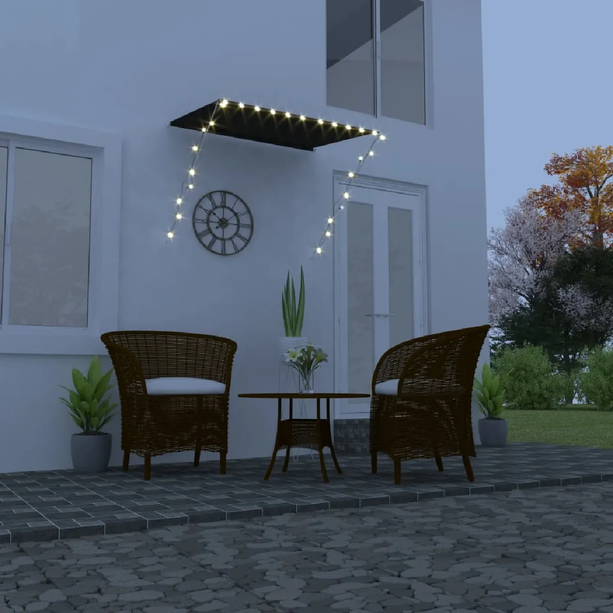 vidaXL Auvent avec LED 150x150 cm - Anthracite