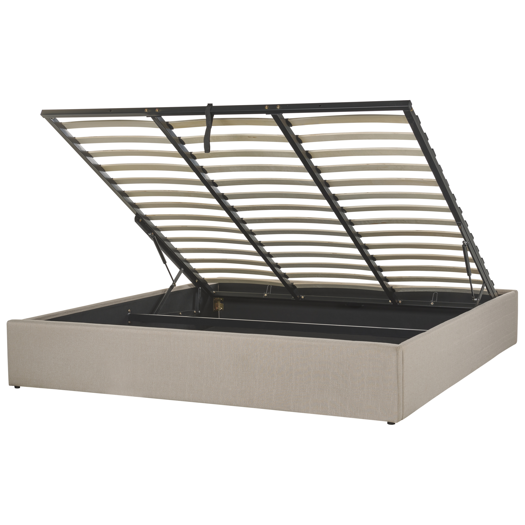 Beliani-DINAN-Tweepersoonsbed-Lichtbruin-180 x 200 cm-Polyester
