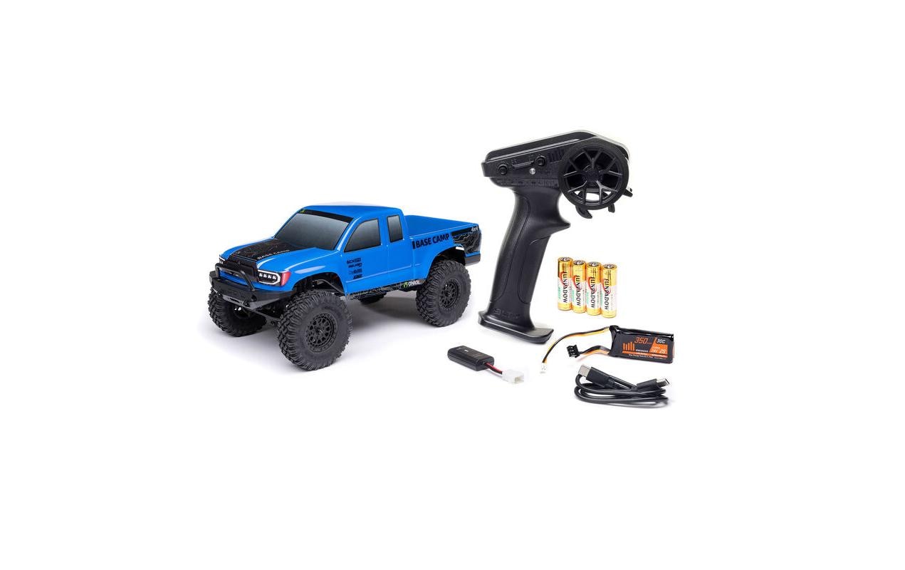 Rock Crawler SCX24 Base Camp 4WD, Blau RTR 1:24<br>Rock Crawler Brushed RTR mit Akku & Ladegerät