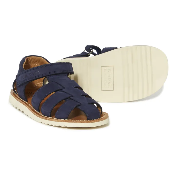 Pom d'Api Sandales Waff Papy | Bleu marine
