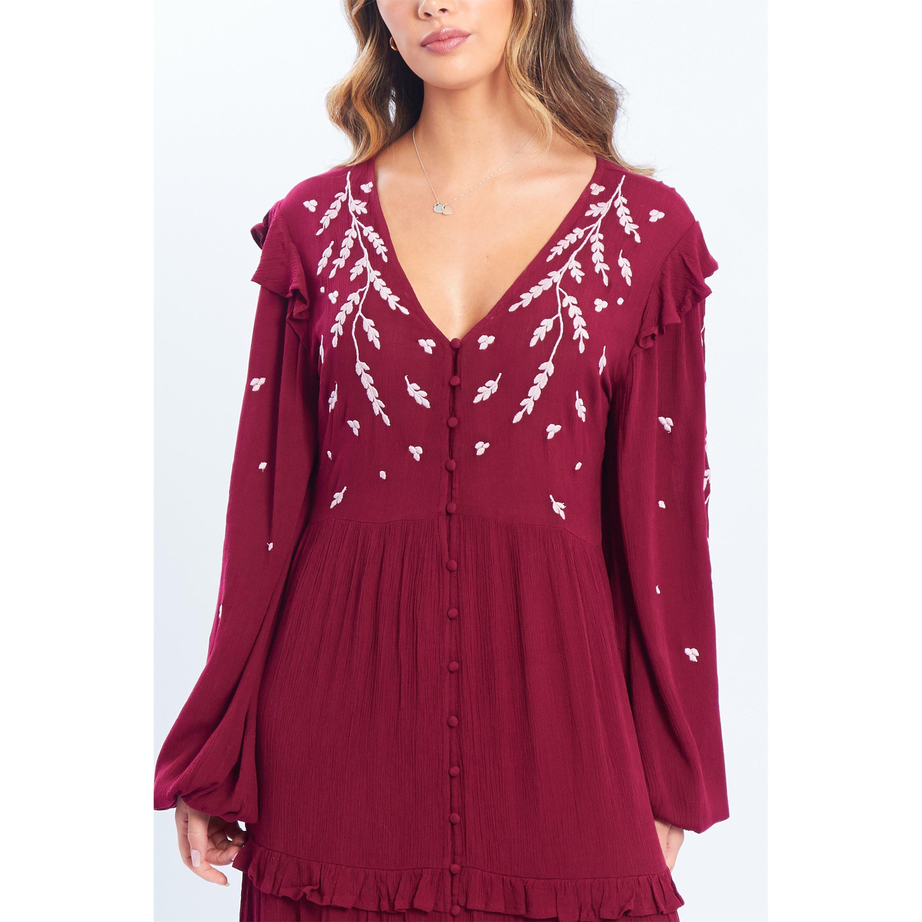 Be You BY Embroidered Maxi Dress