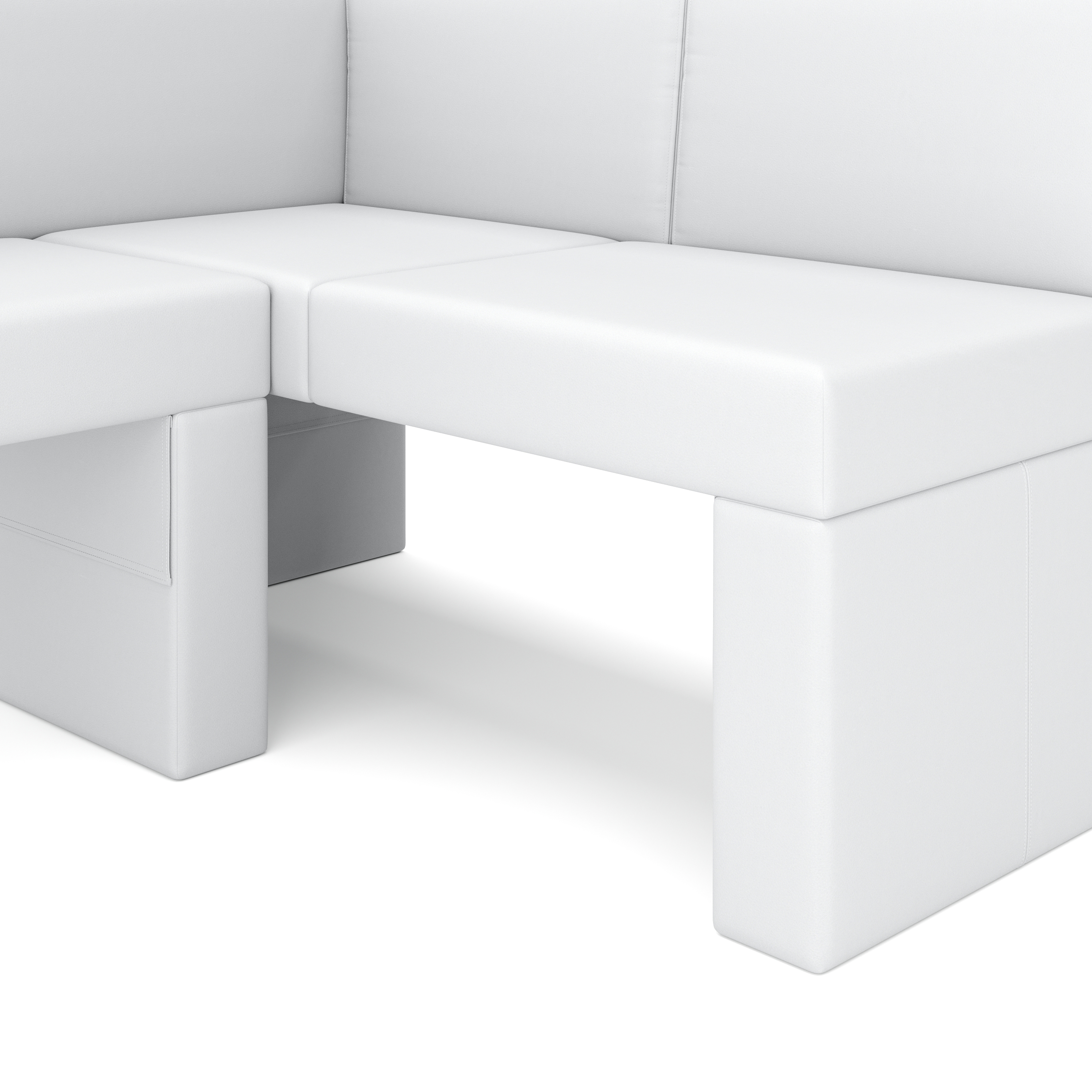 Eckbank Leder ERIKA 205 x 140 cm rechts weiss