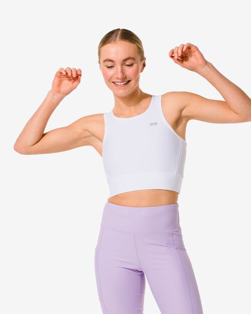 top de sport femme support moyen blanc