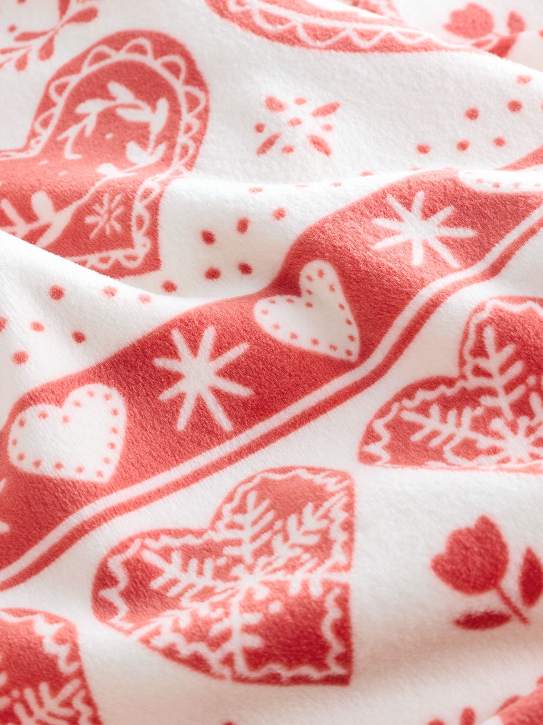 Rood/Ecru Fairisle - Kerst behaaglijke fleece pyjama (3-16jr)