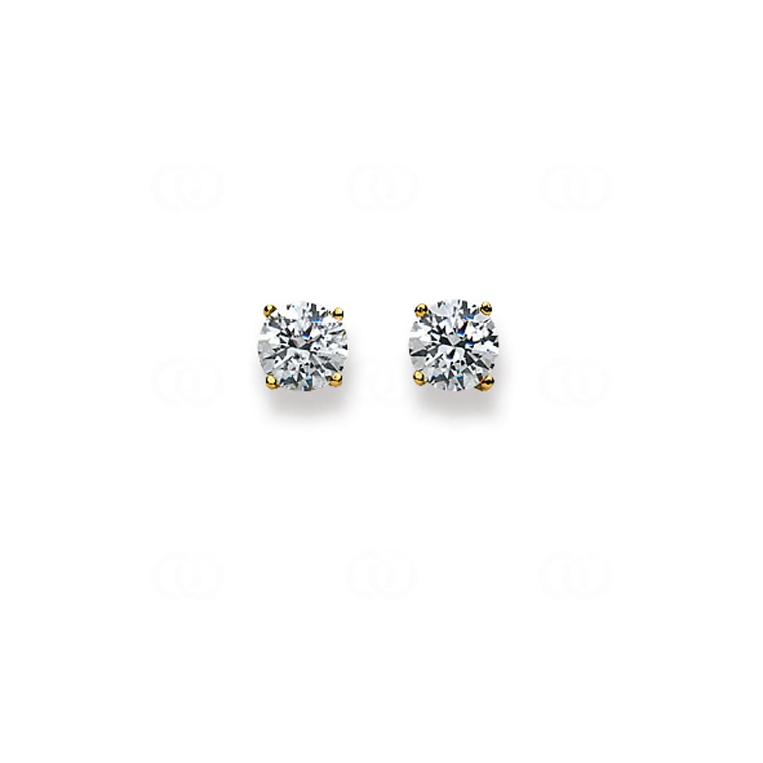 Ohrstecker 750/18 K Gelbgold Ø 6.0mm mit Zirkonia