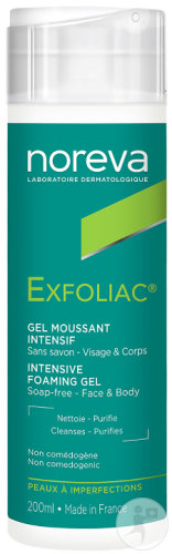 Noreva Exfoliac Gel Moussant Intensif Visage Et Corps Peaux À Imperfections 200ml