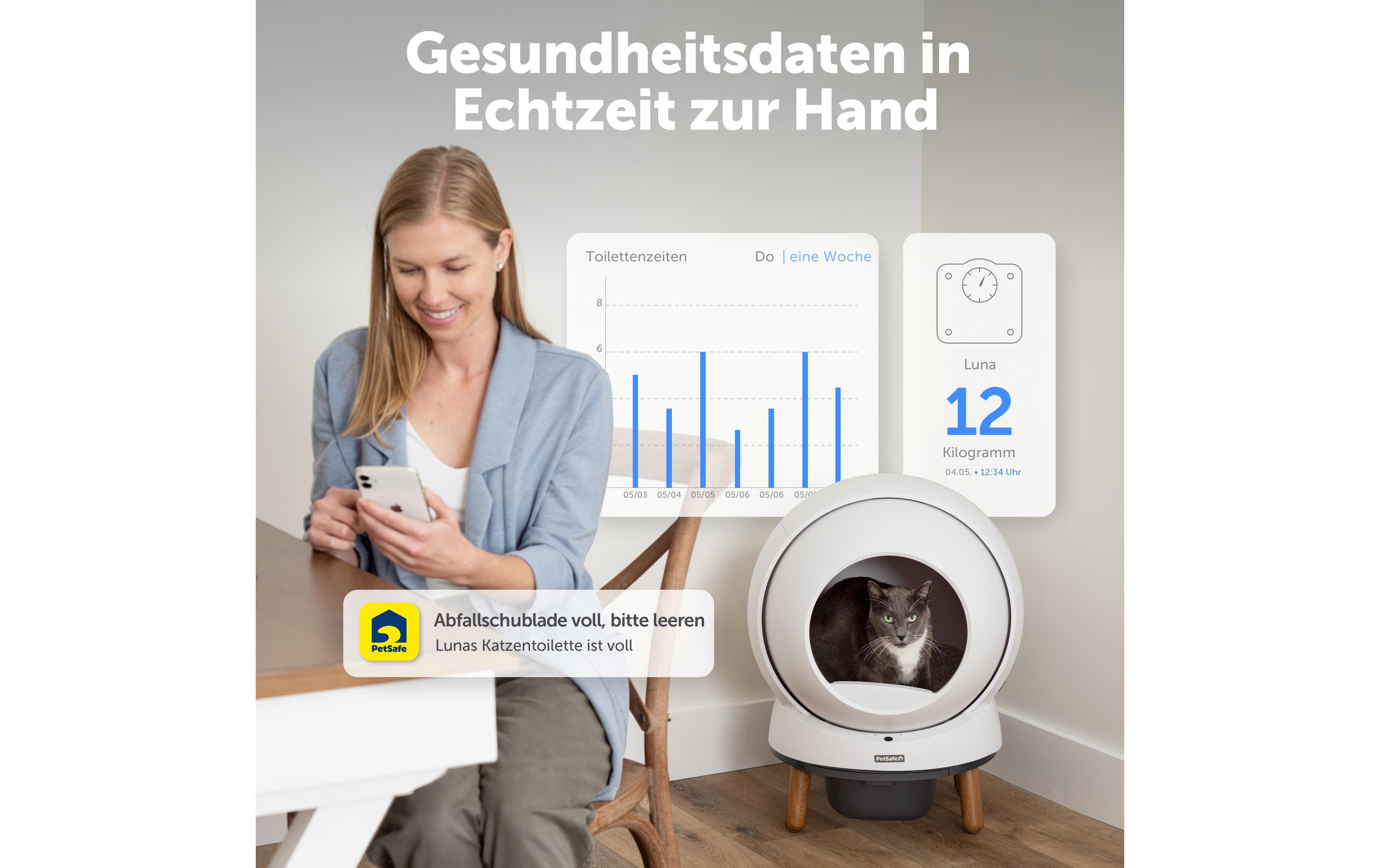 Katzentoilette ScoopFree SmartSpin<br>Selbstreinigende Katzentoilette mit App-Steuerung für eine saubere und gesunde Umgebung