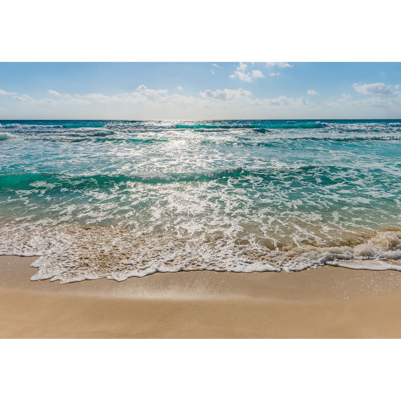 Papier-Fototapete SEASIDE - blau-beige - 368x254 cm