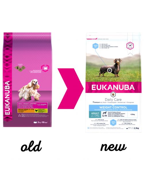 Eukanuba Adult Small & Medium Breed Weight Control - Hondenvoer - Kip 2.3 kg