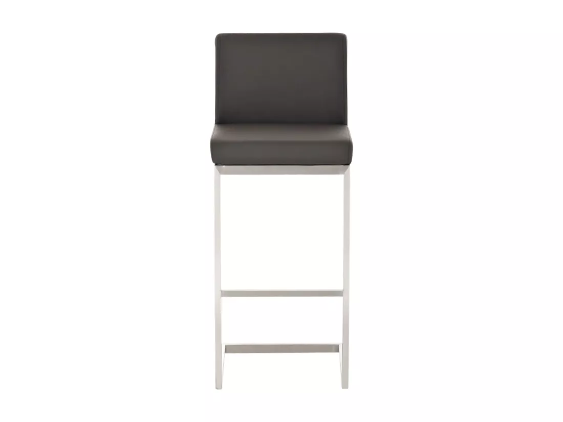 Lot de 2 Tabouret de bar - Similicuir - Marron - Paros